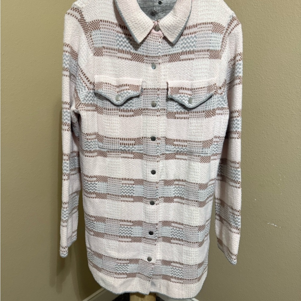 Striped Button-Up Sweater